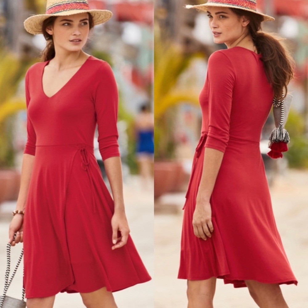 Peruvian Connection Crimson Adalie Wrap Dress in Red Small